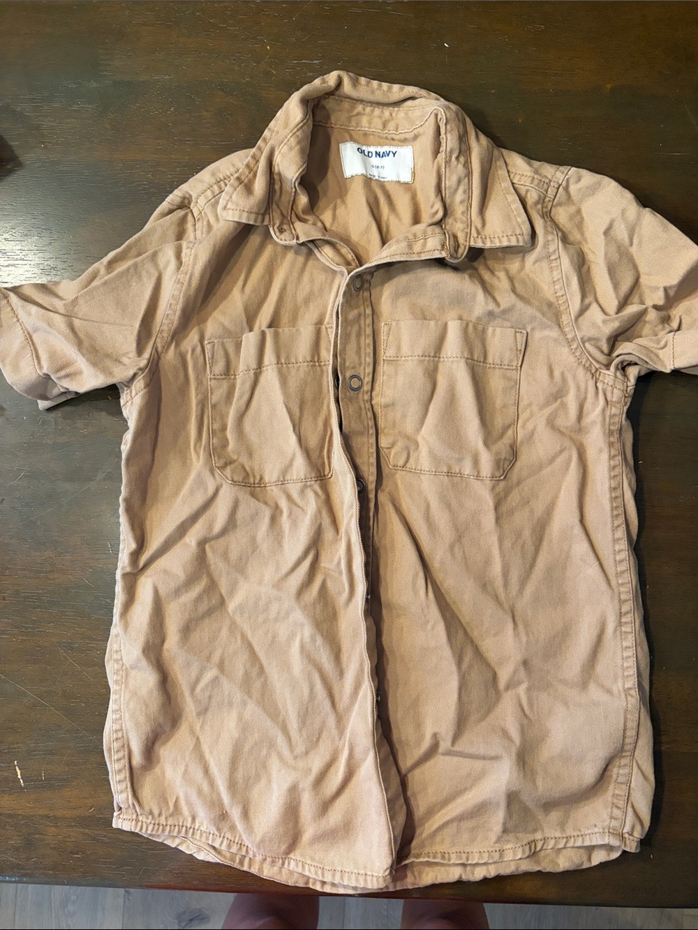 Old Navy Boys Short-Sleeve Button-Down Shirt - Tan